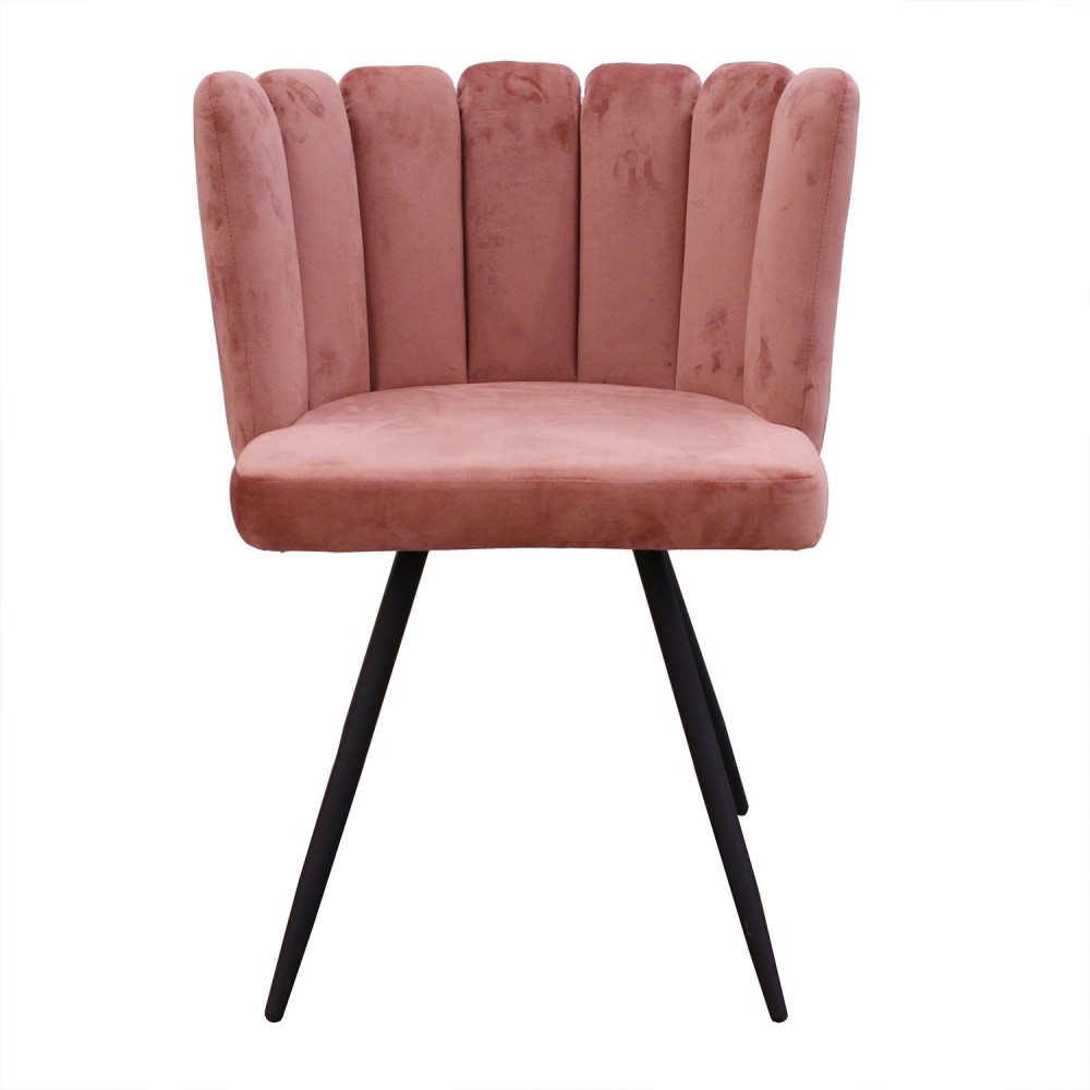 Chaise Ariel revêtement en velours - Rose