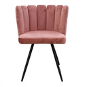 Chaise Ariel revêtement en velours - Rose