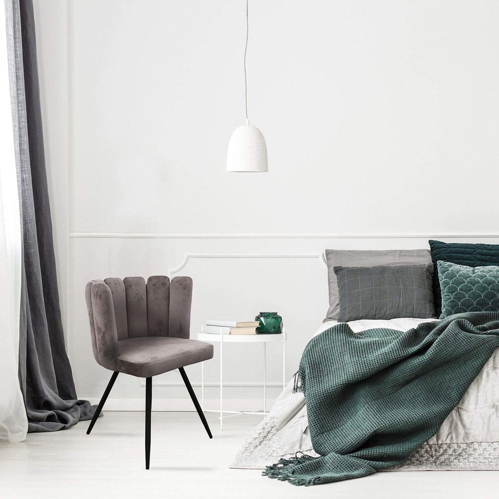 Chaise Ariel revêtement en velours - GRIS