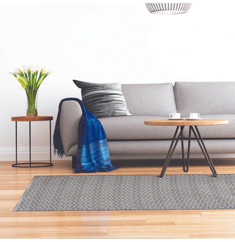 TAPIS LOSANGES NOIR ET BLANC
