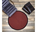 TAPIS ROND COTON TERRACOTTA BORD NOIR