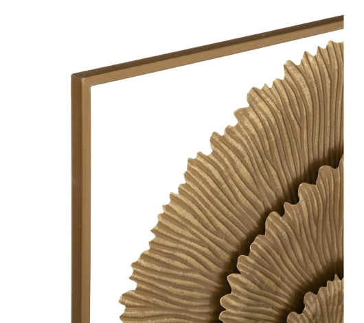 Décoration murale en métal Solea - 76 x 76 cm - Doré