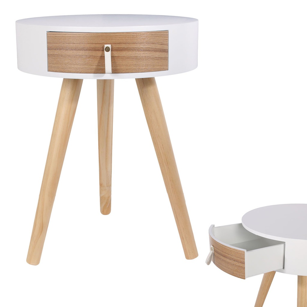 TABLE DECHEVET NORA BLANCHE 35 x 35 x 46.5