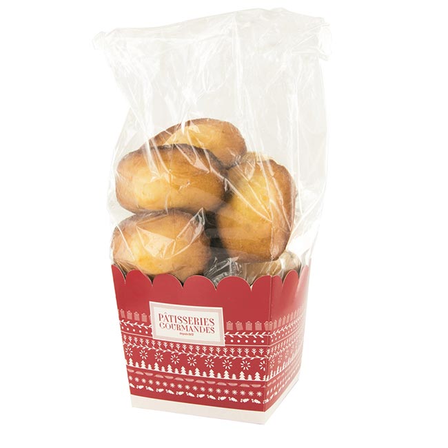 LOT DE 2 BOÎTES À GÂTEAU ROUGE ET VERTE AVEC SACHET TRANSPARENT