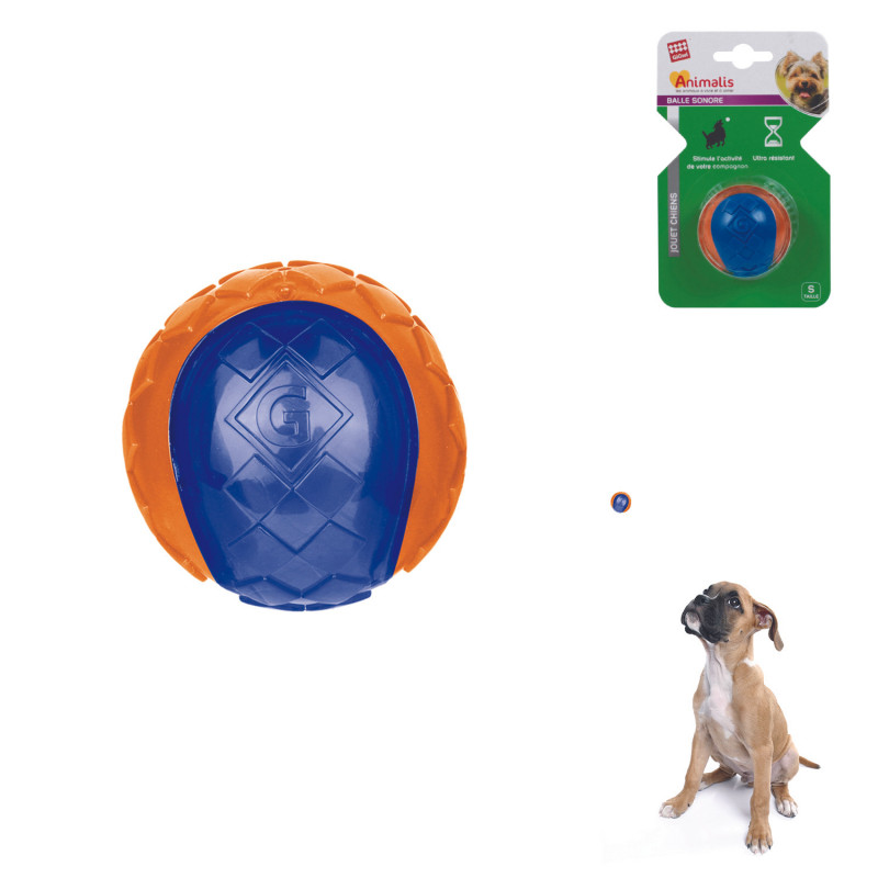 Balle sonore orange et bleue - taille S