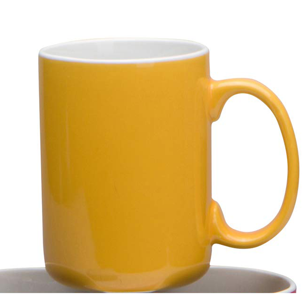 MUG JAUNE GARNUTURE BLANC