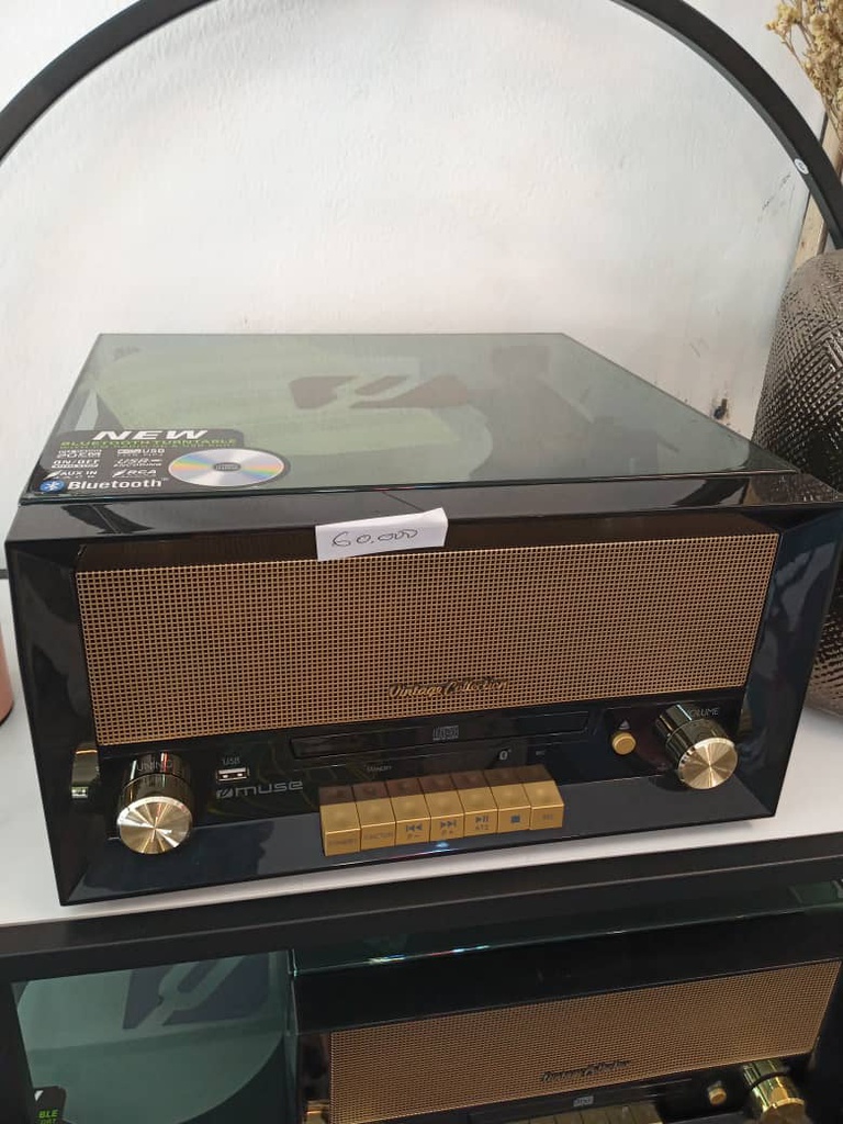 TOURNE DISQUE VINTAGE COLLECTION MUSE VERRE TRANSPARENT