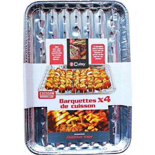 LOT DE 5 BARQUETTES DE CUISSON POUR BARBECUE 34 X
