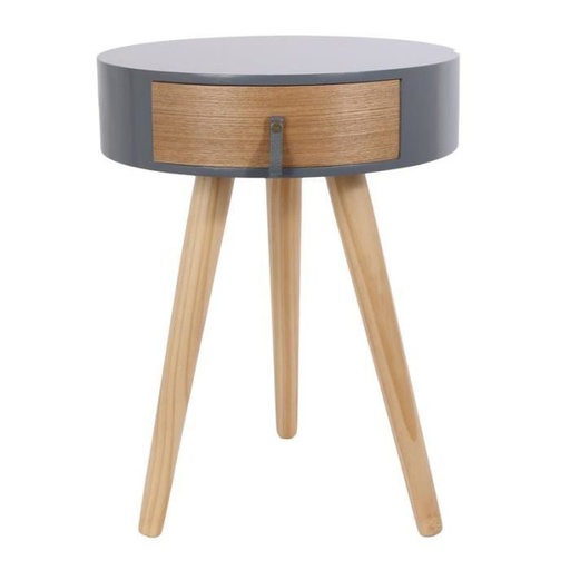 TABLE DECHEVET NORA GRISE  longueur 34,5 x largeur 34,5 x hauteur 47 cm.