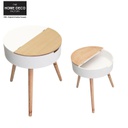 TABLE COFFRE BLANC BOIS