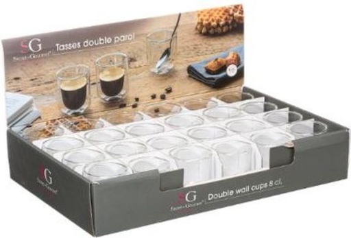 TASSE ESPRESSO 10cl, DOUBLE PAROI TRANSPARENT