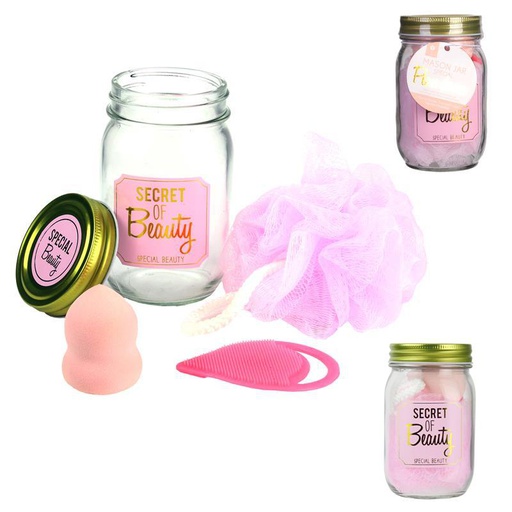 Mason jar Beauté rose