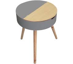 TABLE COFFRE GRIS BOIS