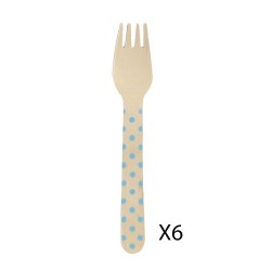 FOURCHETTE POIS BLEUS