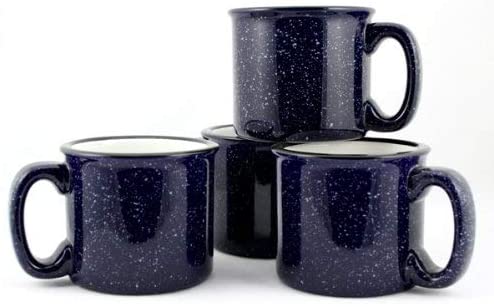 Mug en céramique bleu foncé avec motif 35cl