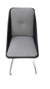CHAISE TISSU SIMILI CUIR NOIR ET GRIS