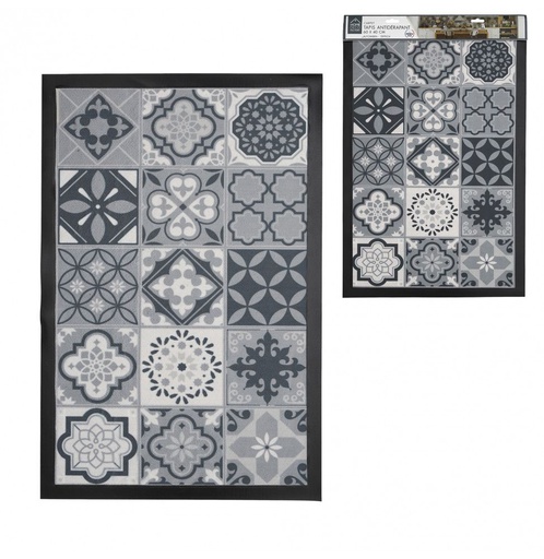 PARIS PRIX Tapis Déco à Motifs Carreaux Ciment 40x60cm Gris