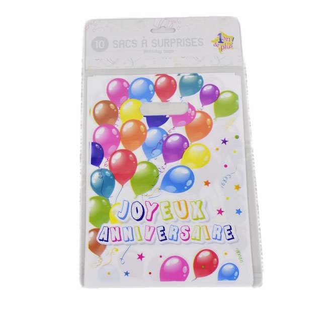 SAC À SURPRISES ANNIVERSAIRE LOT DE 10
