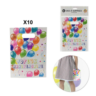 SAC À SURPRISES ANNIVERSAIRE LOT DE 10