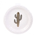 Lot de 8 assiettes - D 22.5 cm - Cactus