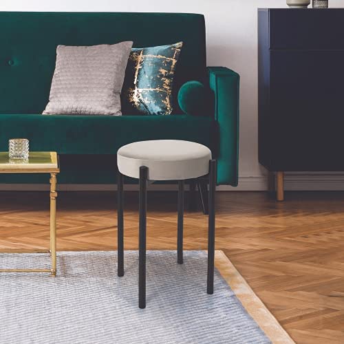 TABOURET BUBBLE VELOURS GRIS