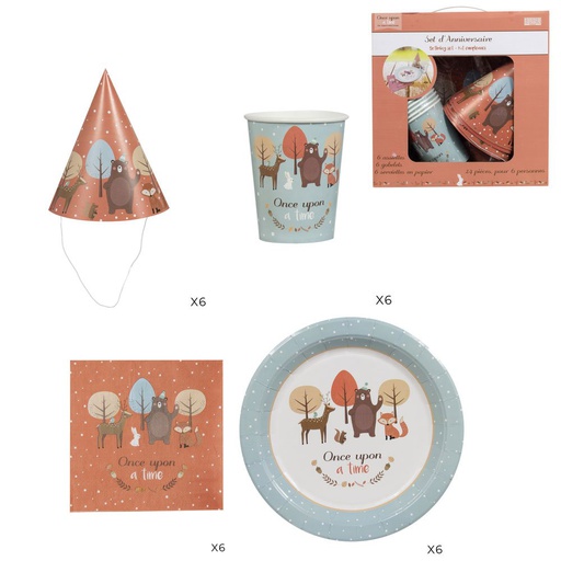 SET ANNIVERAIRE ONCE UPON A TIME - 24 ACCESSOIRES POUR 6 PERSONNES