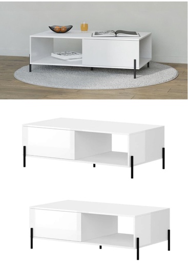 TABLE BASSE BLANCHE RUMBA